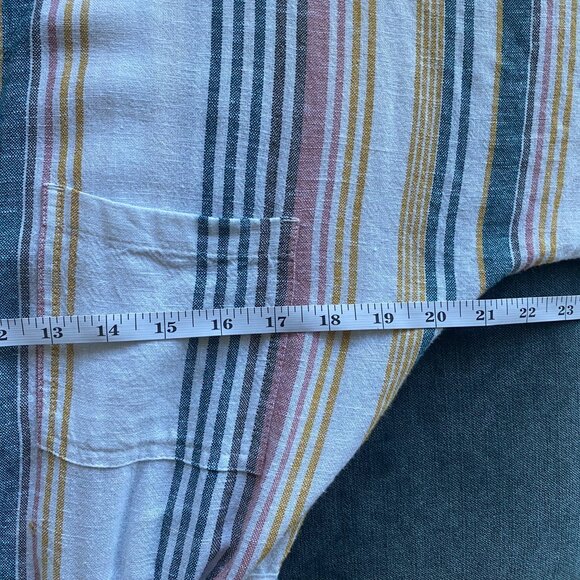 Caslon Wide Leg Linen Blend Jumpsuit, Ivory Mutlicolor Stripe, Size M - Picture 5 of 9